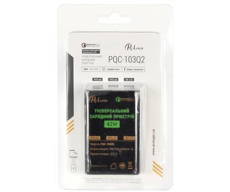 Сетевое зарядное устройство ProLogix PQC-103Q2 Черный 42W 2*5V2.4A+QC2(15V1.2A/12V1.5A/9V2A/5V2A)