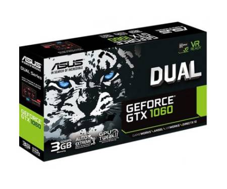 Видеокарта ASUS GeForce GTX1060 3072Mb DUAL (DUAL-GTX1060-3G)