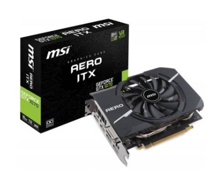 Видеокарта MSI GeForce GTX1070 8192Mb AERO ITX OC (GTX 1070 AERO ITX 8G OC)