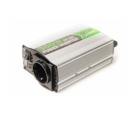 Адаптер автомобильный 12V/220V PowerPlant HYM300-122, 300W, + USB 5V 1A (KD00MS0001)
