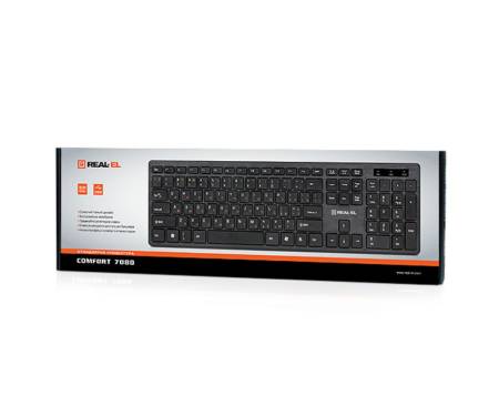 Клавиатура REAL-EL 7080 Comfort, USB, black