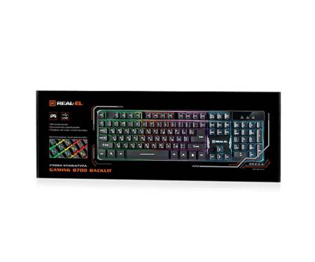 Клавиатура REAL-EL 8700 Gaming Backlit, black