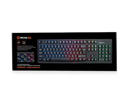 Клавиатура REAL-EL 7000 Comfort Backlit, black