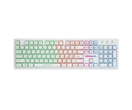 Клавиатура REAL-EL 7070 Comfort Backlit, white