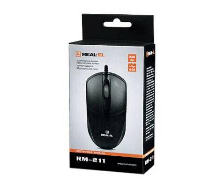 Мышь REAL-EL RM-211, USB, black