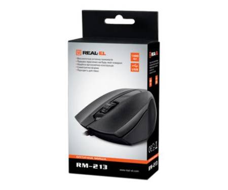 Мышь REAL-EL RM-213, USB, black