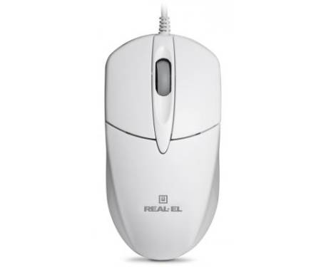 Мышь REAL-EL RM-211, USB, white