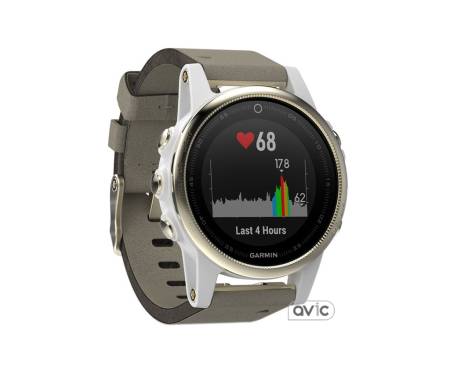 Garmin Fenix 5S Champagne Sapphire with Gray Suede Band (010-01685-12)