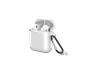 Силиконовый чехол для Airpods Silicon case с карабином и ремешком (Transparent)