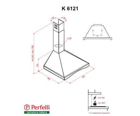 Вытяжка Perfelli K 6121 BL Wood