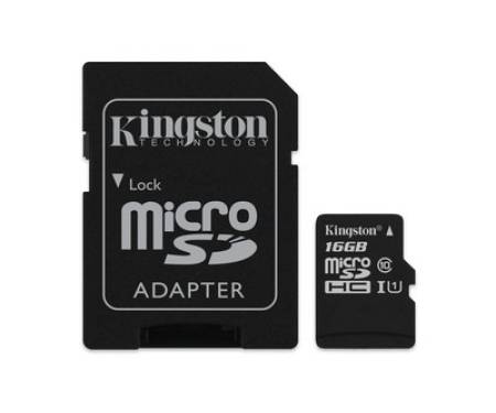 Карта памяти MicroSDHC 16GB UHS-I Class 10 Kingston Canvas Select + SD-адаптер (SDCS/16GB)