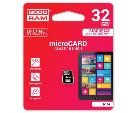 Карта памяти MicroSDHC 32GB UHS-I Class 10 GOODRAM (M1A0-0320R11)