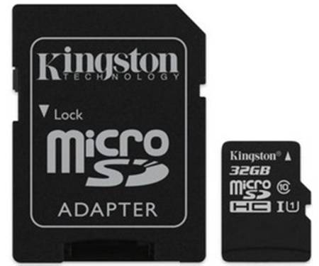 Карта памяти MicroSDHC 32GB UHS-I Class 10 Kingston Canvas Select + SD-адаптер (SDCS/32GB)