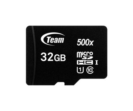 Карта памяти MicroSDHC 32GB UHS-I Class 10 Team Black + SD-adapter (TUSDH32GCL10U03)