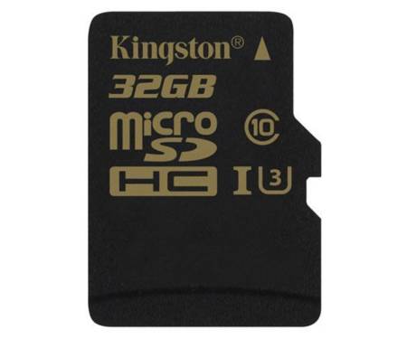 Карта памяти MicroSDHC 32GB UHS-I/U3 Kingston Gold + SD-адаптер R90/W45MB/s (SDCG/32GB)