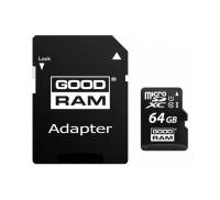 Карта памяти MicroSDXC 64GB UHS-I Class 10 GOODRAM + SD-adapter (M1AA-0640R11)