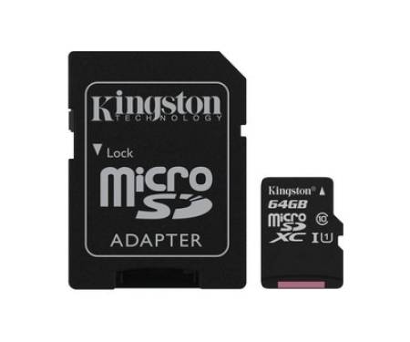 Карта памяти MicroSDXC 64GB UHS-I Class 10 Kingston Canvas Select + SD-адаптер (SDCS/64GB)