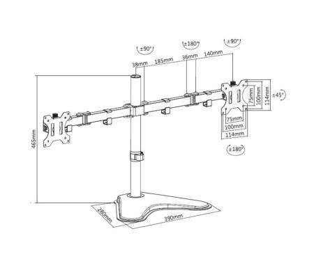 Кронштейн ITech MBES-12F (для 2-х мониторов)