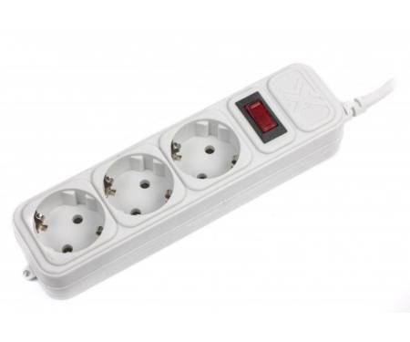 Сетевой фильтр Maxxter (SPM3-G-10G) 3 розетки, 3м, белый
