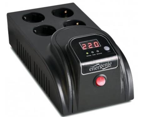 Стабилизатор напряжения EnerGenie EG-AVR-E1000-01 1000VA, 4xSchuko