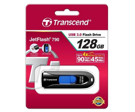 Флешка USB3.0 128GB Transcend JetFlash 790 (TS128GJF790K)