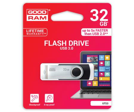 Флешка USB3.0 32GB GOODRAM UTS3 (Twister) Black (UTS3-0320K0R11)