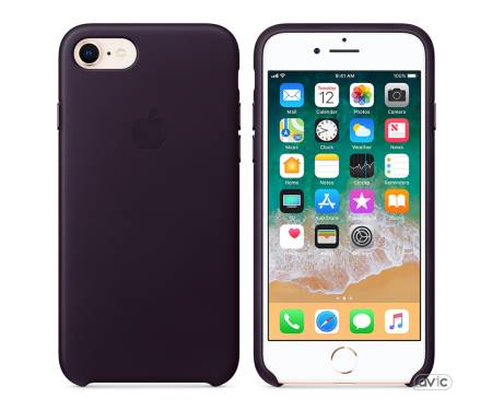 Apple iPhone 7/8 Leather Case - Dark Aubergine MQHD2