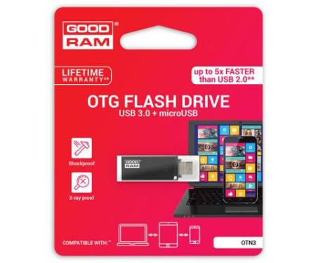 Флешка GOODRAM 32GB OTN3 (Twin) Black OTG USB 3.0 (OTN3-0320K0R11)