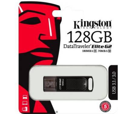 Флешка Kingston 128GB DataTraveler Elite G2 Meta Black USB 3.1 (DTEG2/128GB)