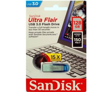 Флешка SANDISK 128GB Ultra Flair Blue USB 3.0 (SDCZ73-128G-G46B)