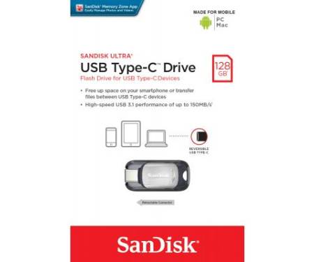 Флешка SANDISK 128GB Ultra USB 3.0/Type-C (SDCZ450-128G-G46)
