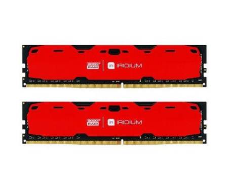 Модуль DDR4 16GB (2x8GB) 2400 MHz Iridium Red GOODRAM (IR-R2400D464L15S/16GDC)