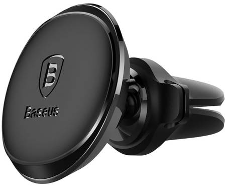 Автодержатель Baseus Magnetic Air Vent Car Mount Holder with cable clip Black