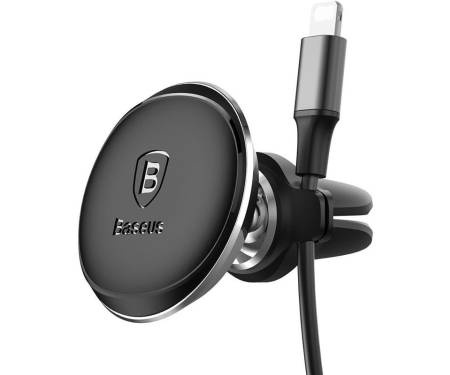 Автодержатель Baseus Magnetic Air Vent Car Mount Holder with cable clip Black