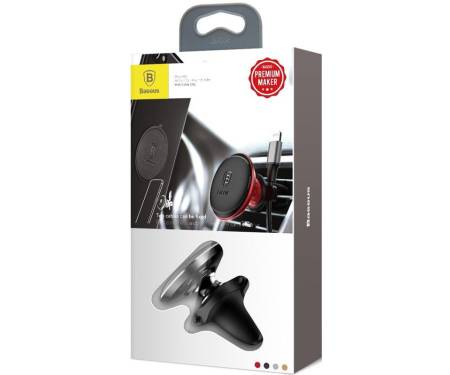 Автодержатель Baseus Magnetic Air Vent Car Mount Holder with cable clip Black
