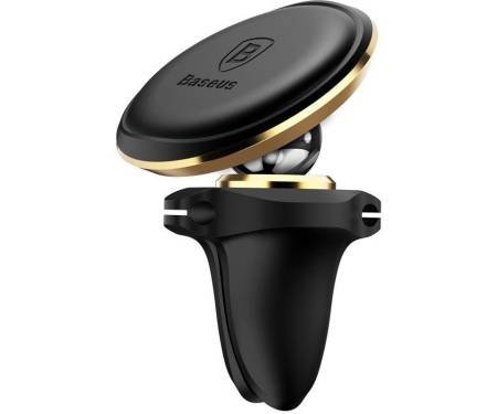 Автодержатель Baseus Magnetic Air Vent Car Mount Holder with cable clip Gold