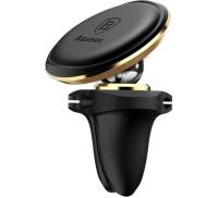 Автодержатель Baseus Magnetic Air Vent Car Mount Holder with cable clip Gold