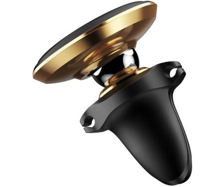 Автодержатель Baseus Magnetic Air Vent Car Mount Holder with cable clip Gold