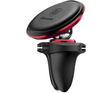 Автодержатель Baseus Magnetic Air Vent Car Mount Holder with cable clip Red