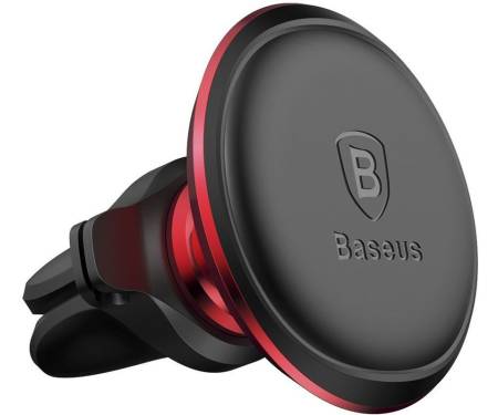 Автодержатель Baseus Magnetic Air Vent Car Mount Holder with cable clip Red