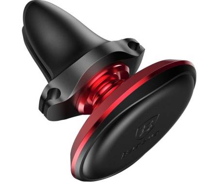 Автодержатель Baseus Magnetic Air Vent Car Mount Holder with cable clip Red