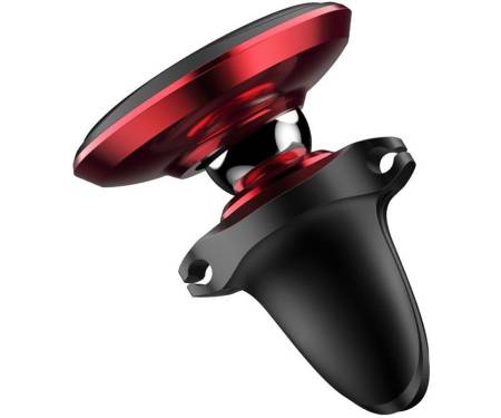 Автодержатель Baseus Magnetic Air Vent Car Mount Holder with cable clip Red
