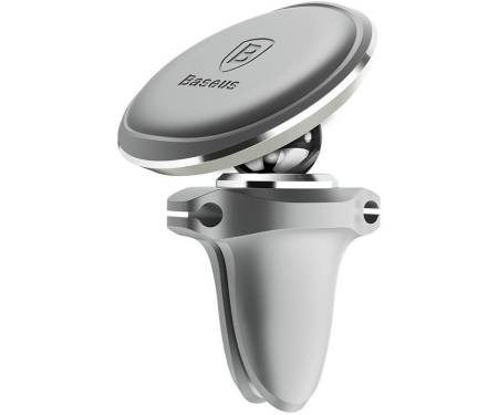 Автодержатель Baseus Magnetic Air Vent Car Mount Holder with cable clip Silver
