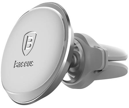 Автодержатель Baseus Magnetic Air Vent Car Mount Holder with cable clip Silver