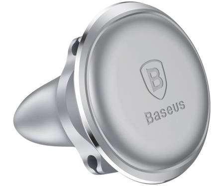 Автодержатель Baseus Magnetic Air Vent Car Mount Holder with cable clip Silver