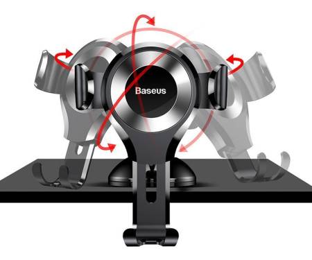 Автодержатель Baseus Osculum Type Gravity Car Mount Black/Silver