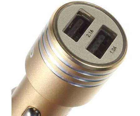 Автомобильное зарядное устройство GOLF GF-C06 Car charger 2USB 2.1A Gold