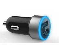 Автомобильное зарядное устройство TOTO TZR-05 Led Car charger 2USB 3,1A Black/Blue