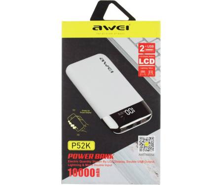 Портативная батарея AWEI P52K Power Bank White