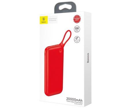 Портативная батарея Baseus Power Bank Powerful Type-C PD QC3.0 Quick Charge 20000 mAh Red